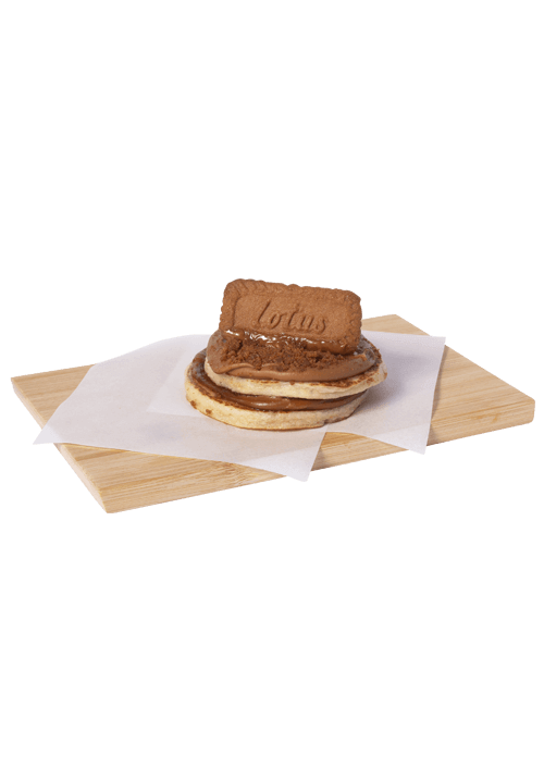 Pancakes με speculoos κρέμα και μπισκότο lotus