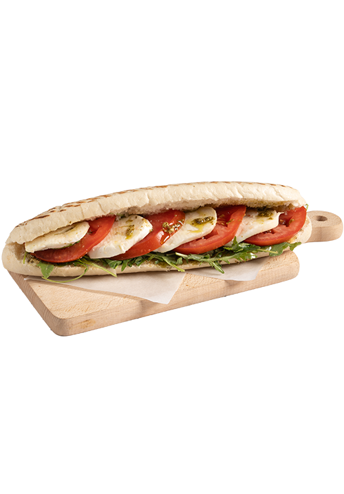 Panini με pesto και φρέσκια μοτσαρέλα