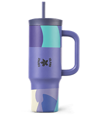 Θερμός ποτήρι με χερούλι και καλαμάκι purple rain 900ml